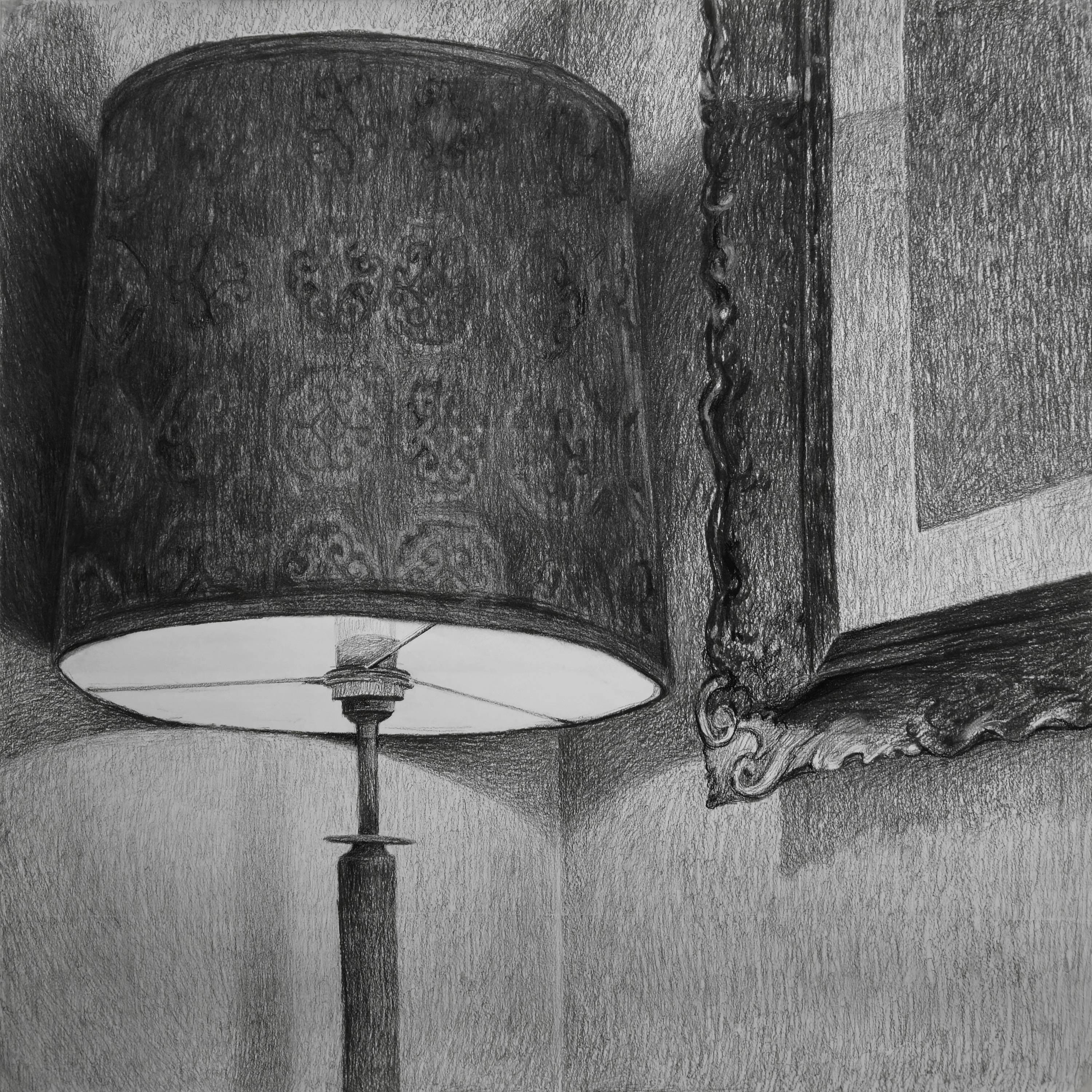 Untitled (Lamp 1), Charcoal on paper