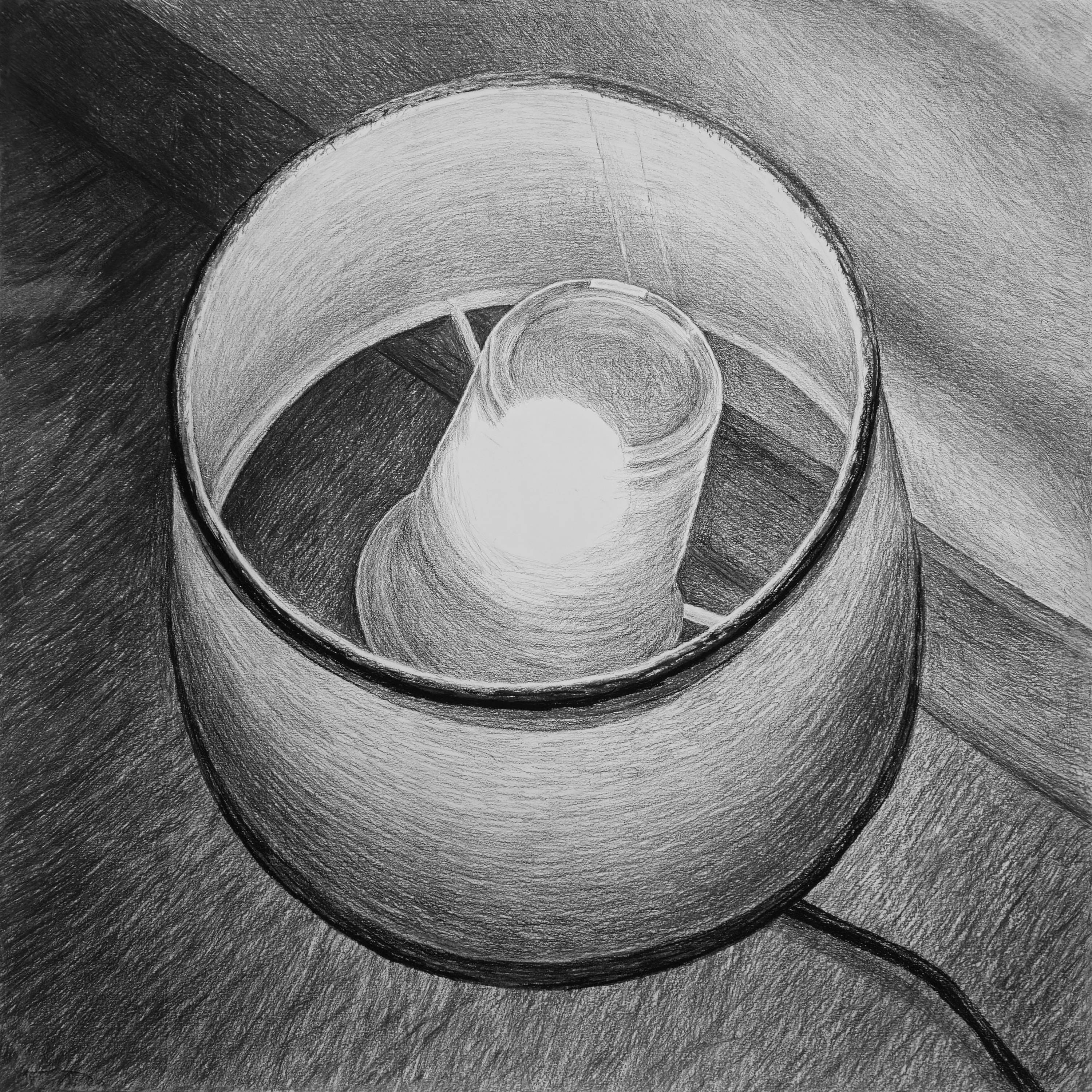 Untitled (Lamp 2), Charcoal on paper